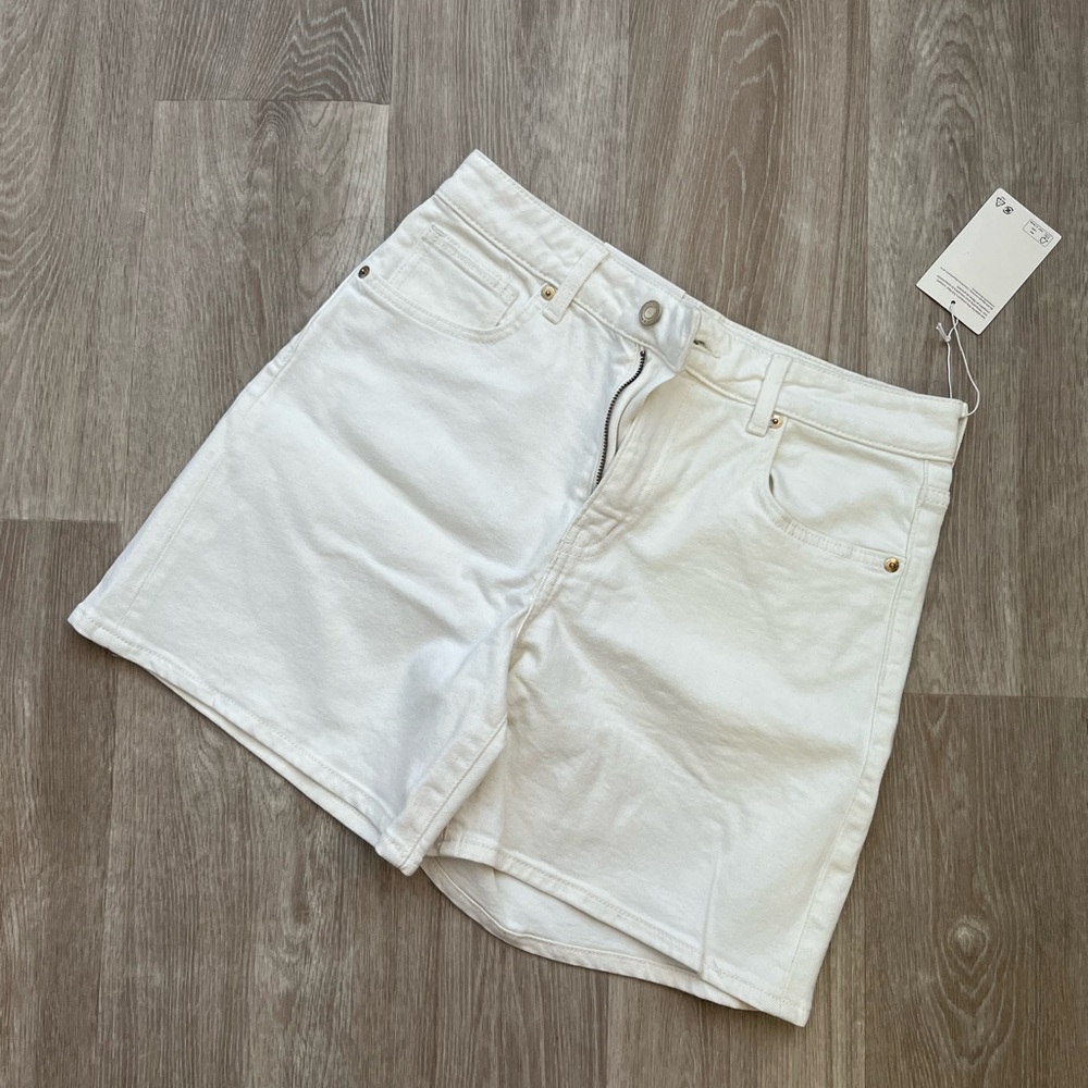 H&M Classic White Jean Shorts